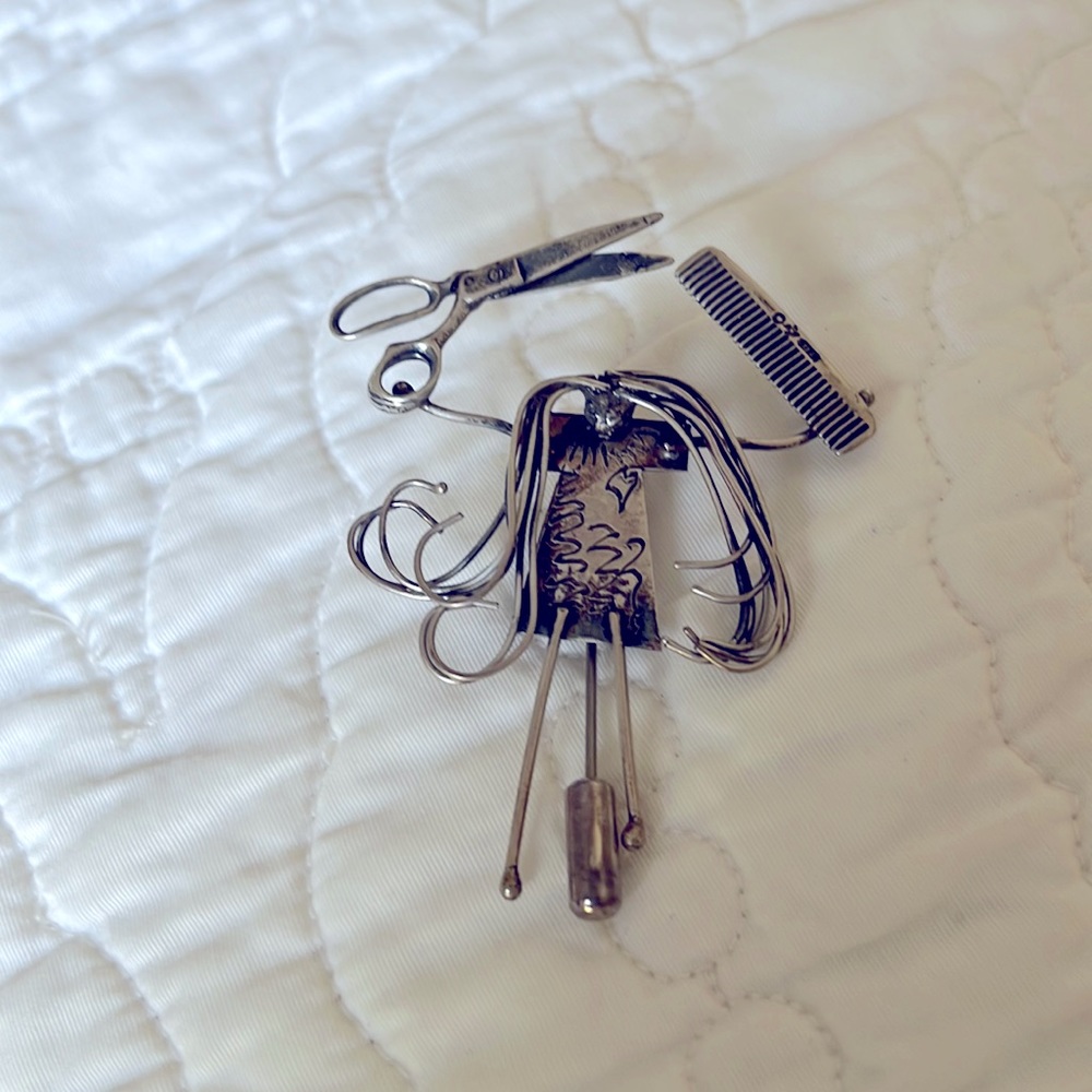 Sterling Hairstylist Brooch